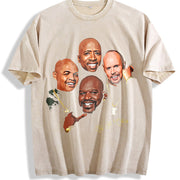 Charles Barkley Shaq Ernie Johnson And Kenny Smith TNT vintage washed oversized T-shirt in Beige