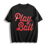Play Ball Game Day Cotton T-Shirt in Black