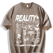 Pure Retro Blouse for Attire Vintage Washed T-Shirt in Brown