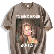 Test Day Teacher State Testing Vintage Washed T-Shirt in Brown