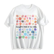 Celebrate Minds of All Kinds Cotton T-Shirt in White