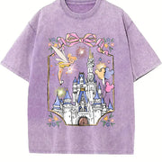 Retro Walt World Magical Castle Trip vintage washed oversized T-shirt in Purple