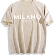 Milano Italia Vintage Washed T-Shirt in Beige