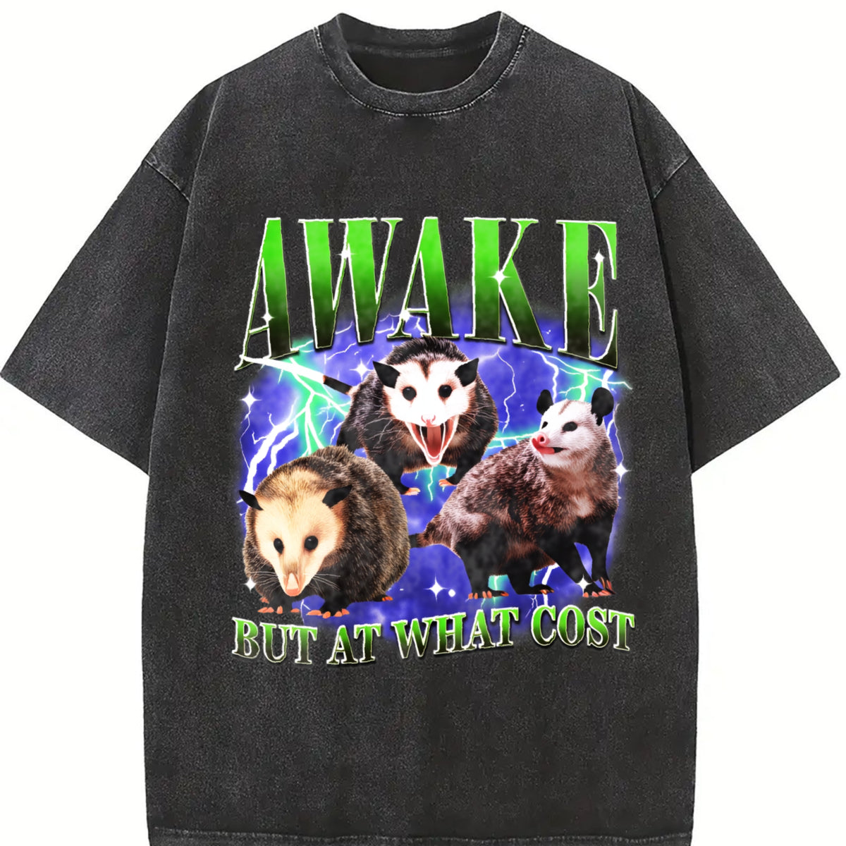 Awake but at What Cost Vintage Washed T-Shirt in Black