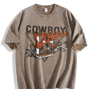 Cowboy Killers Western Sleeveless Tank Vintage Washed T-Shirt in Brown