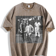 Adam Sandler Golf Scene Collage vintage washed oversized T-shirt in Brown