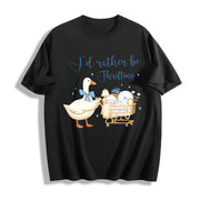 I’d Rather Be Thrifting Cotton T-Shirt in Black
