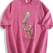 Curious George Little Monkey Vintage Washed T-Shirt in Red