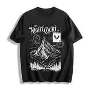 The Night Court Postcard Velaris Acotar Acomaf Bookish Cotton T-Shirt in Black