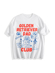 Golden Retriever Dad Club Cotton T-Shirt in White