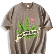 High Maintenance Weed 420 vintage washed oversized T-shirt in Brown