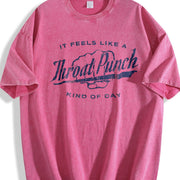 It Feels Like a Throat Punch Kind of Day Bad Mood Novelty Vintage Washed T-Shirt in Red