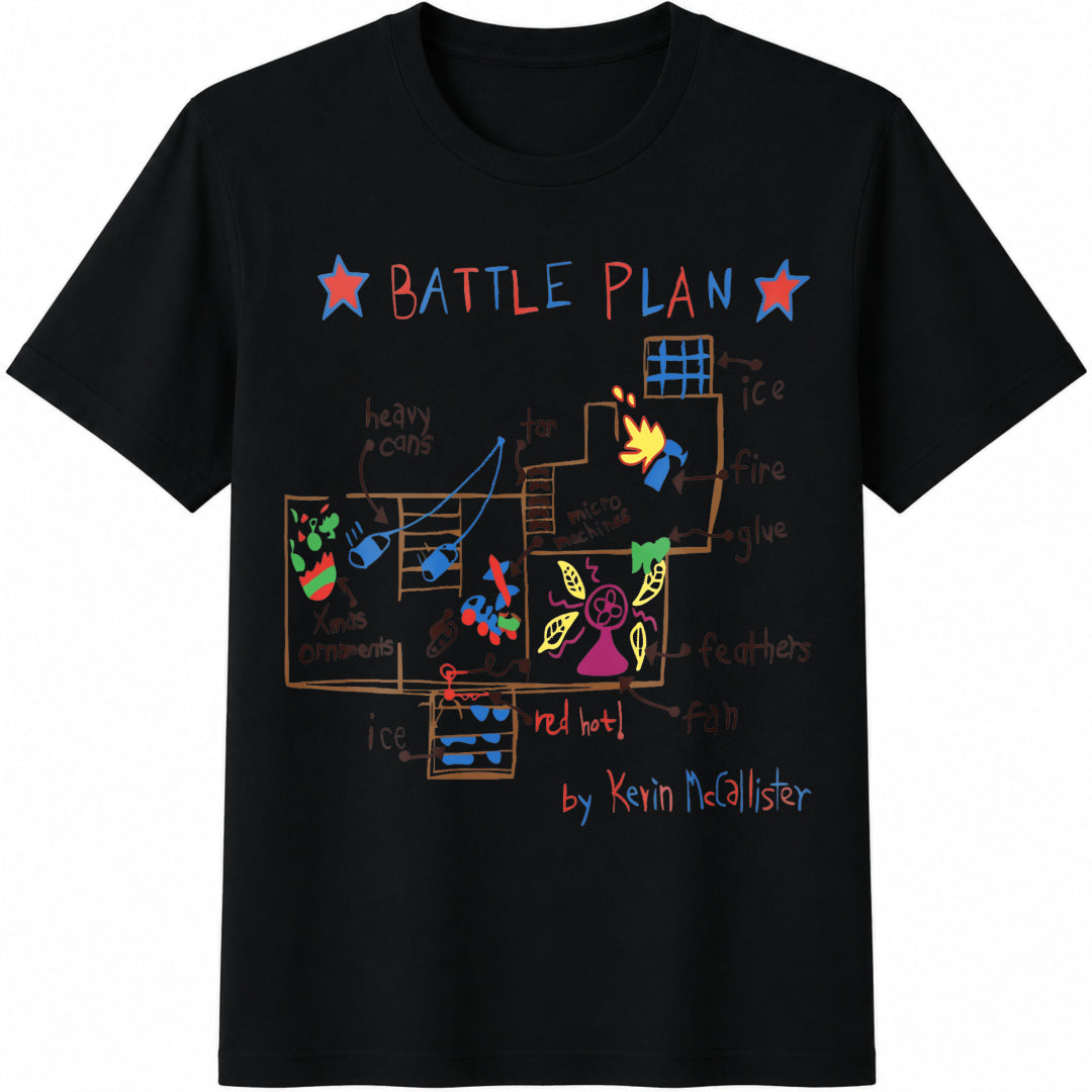 Battle Plan / Christmas / Christmas Movie / Christmas Kids Cotton T-Shirt in Black