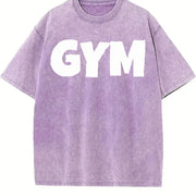 Dumbell Barbell Vintage Washed T-Shirt in Purple