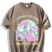 I Sprinkle This Stuff on Everything. Short-sleeved. Vintage Washed T-Shirt in Brown