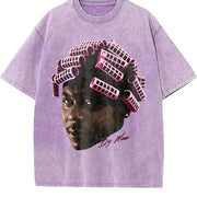 BIG WORM vintage washed oversized T-shirt in Purple