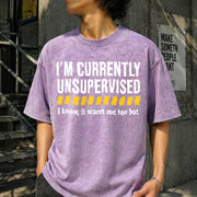 Saying Sarcastic Dad Vintage Washed T-Shirt in Purple