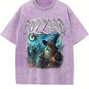 Rizzard Fantasy Wizard Vintage Washed T-Shirt in Purple