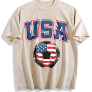 USA Soccer Vintage Washed T-Shirt in Beige