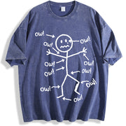 Humorous Chronic Pain Awareness for Wear vintage washed oversized T-shirt in Blue