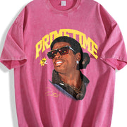 Deion Prime We Coming Coach vintage washed oversized T-shirt in Red