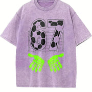 67 Soccer Vintage Washed T-Shirt in Purple