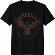 American Eagle Land of the Free Because of the Brave Cotton T-Shirt in Black