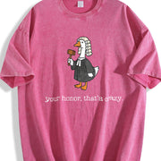 Goose Lawyer Law School Graduation Vintage Washed T-Shirt in Red