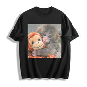 Punch Monkey Cotton T-Shirt in Black