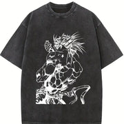 Jojo's Bizarre Adventure Anime Manga Vintage Washed T-Shirt in Black