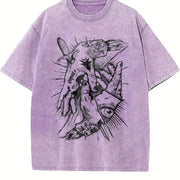 Occult Hands Eye Vest Vintage Washed T-Shirt in Purple