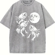 Axolotl Moon Pepper Vintage Washed T-Shirt in Gray