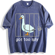 Silly Goose Got Too Silly For Him For Her vintage washed oversized T-shirt in Blue