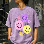 Teacher Happy to See Your Face Vintage Washed T-Shirt in Purple