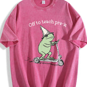 Pre K Grade Teacher Vintage Washed T-Shirt in Red