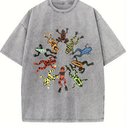 ZestLoop Dancing Frog Feast Vintage Washed T-Shirt in Gray