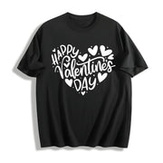 Valentine's Day Loose- Basic Stylish Cotton T-Shirt in Black