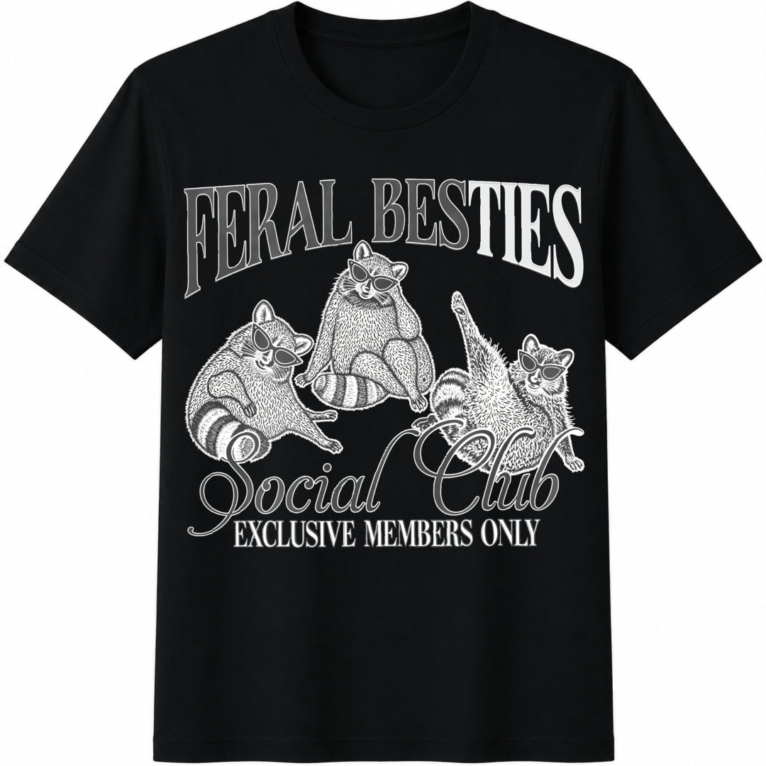 Custom Besties Matching Besties Cotton T-Shirt in Black