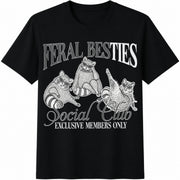 Custom Besties Matching Besties Cotton T-Shirt in Black