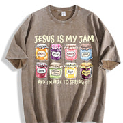 Is My Jam Vintage Washed T-Shirt in Brown