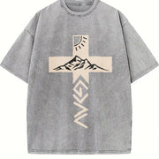 Retro 230 Pure 'God Is Greater Than Our Highs And Lows' vintage washed oversized T-shirt in Gray