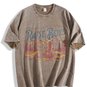 Support Wildlife Raise Boys Vintage Washed T-Shirt in Brown