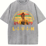 Dazed and Confused 1980s Movies TV Show Quote vintage washed oversized T-shirt in Gray