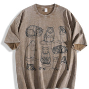 Rats 90s Tattoo Retro ® Y2k Mouse Vintage Washed T-Shirt in Brown