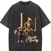 Benito Bowl Halftime Vintage Washed T-Shirt in Black