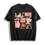 Junie B Jones Valentine Doodle Cotton T-Shirt in Black