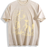 American Native Wolf ® Vintage Washed T-Shirt in Beige