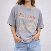 Terrasen Home of Stag vintage washed oversized T-shirt in Gray