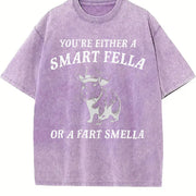 Are You a Smart Fella Vintage Washed T-Shirt in Purple