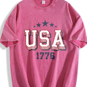 USA 1776 Vintage Washed T-Shirt in Red
